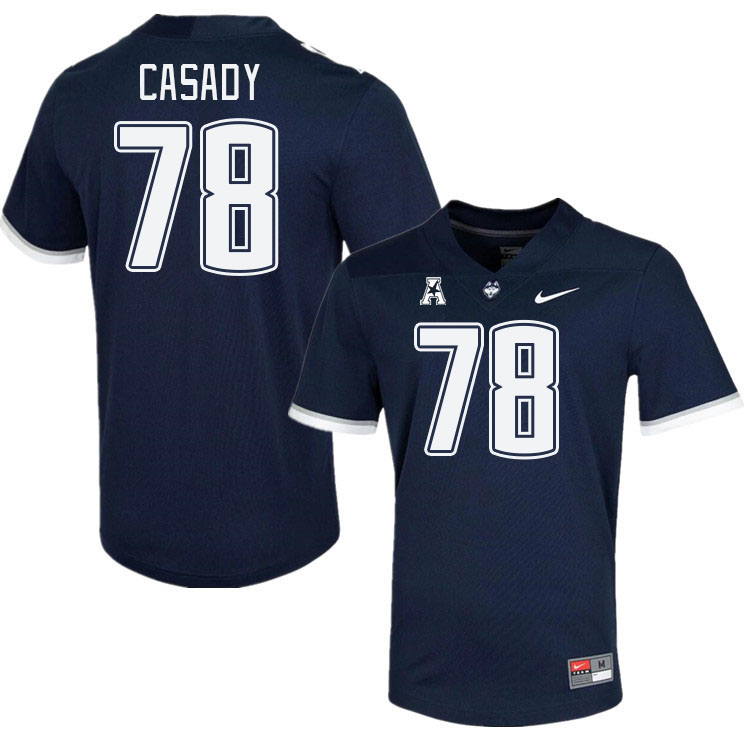 Men #78 Carsten Casady Connecticut Huskies College Football Jerseys Stitched Sale-Navy